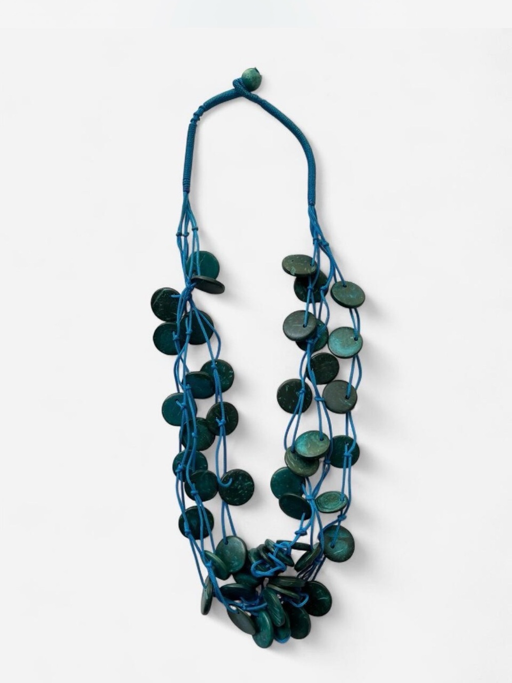 Blue green shell necklace vintage